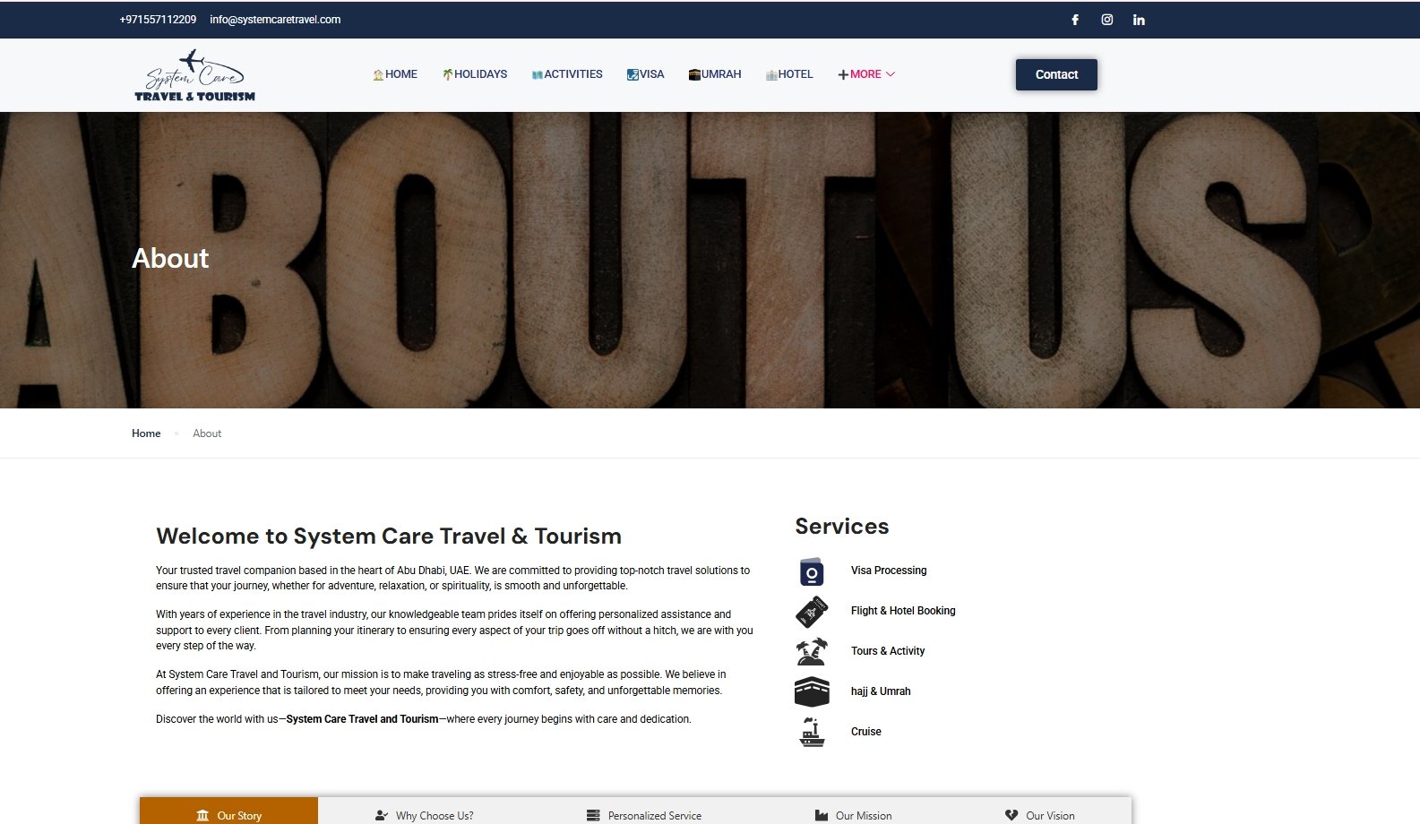 Old System Care Travel about page screenshot