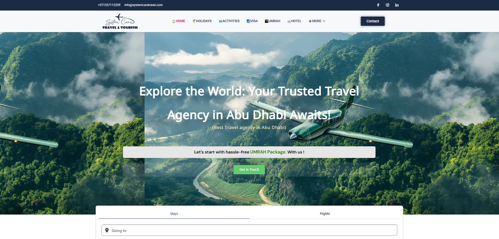 Old System Care Travel homepage screenshot